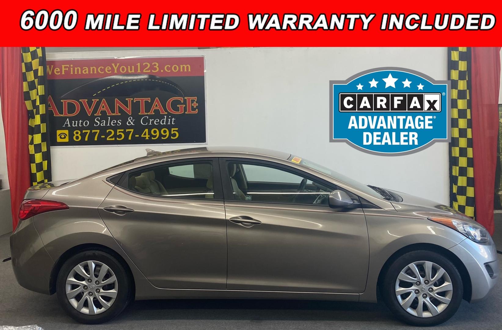 2012 GRAY /Tan Hyundai Elantra (5NPDH4AE7CH) , located at 533 S West End Blvd., Quakertown, PA, 18951, (877) 257-4995, 40.343994, -75.303604 - Photo#0